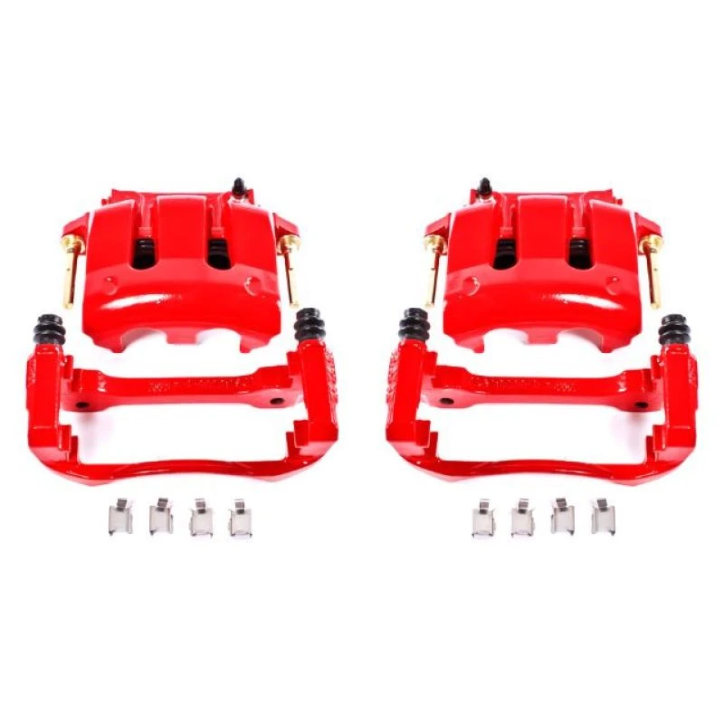 Power Stop 05-14 Ford Mustang Front Red Calipers w/Brackets - Pair