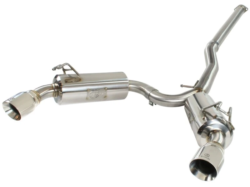 aFe Takeda Auspuff 304SS Dual Cat-Back mit polierten Endrohren für 08-13 Mitsubishi Lancer Evo X L4 2.0L Turbo