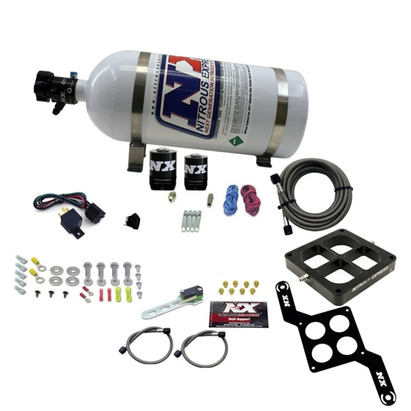 Nitrous Express Dominator Einzelaufnahme Billet Crossbar RNC Nitrous Kit (250-750PS) mit 10lb Flasche