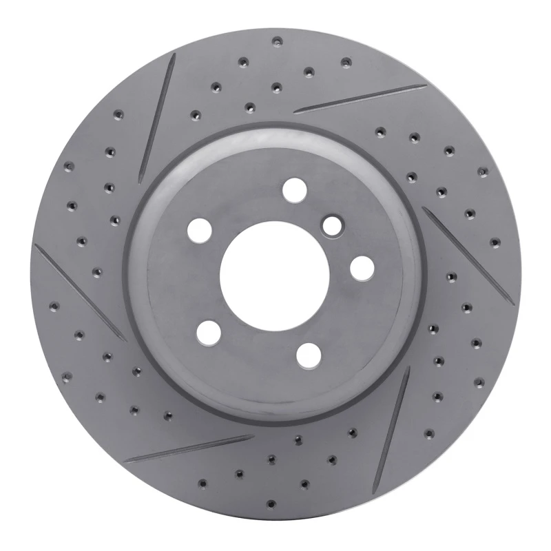 DFC 11-19 BMW ActiveHybrid 5 Front Right Drilled & Slotted Geoperformance Rotor
