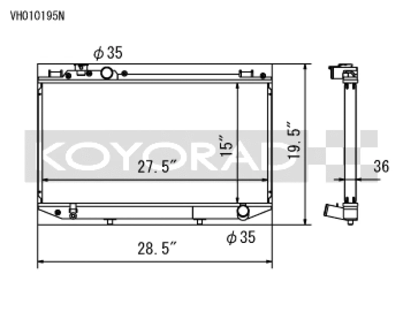 Koyo Kühler für 1989–1992 Toyota Cressida 3.0L I6 (Schaltgetriebe)