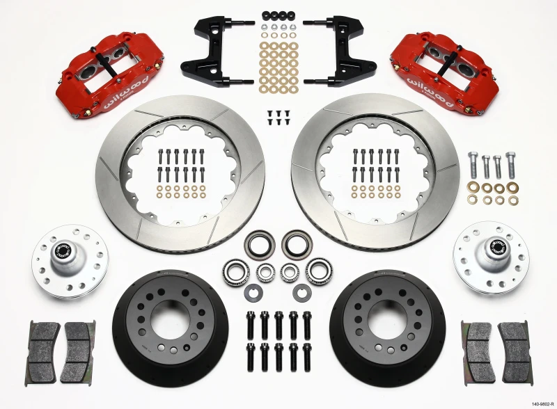 Wilwood Narrow Superlite 6R Vorderrad-Kit 14,00 Zoll Rot 74-80 Pinto/Mustang II Bremsscheibe nur