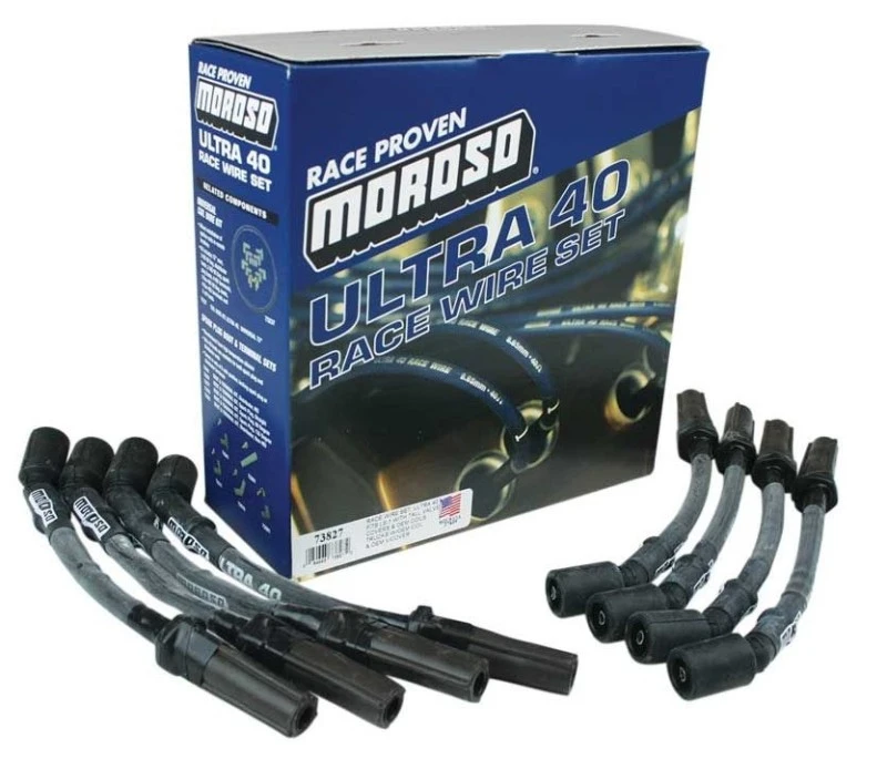 Moroso GM LS Ignition Wire Set - Ultra 40 - Sleeved - Coil-On - Black