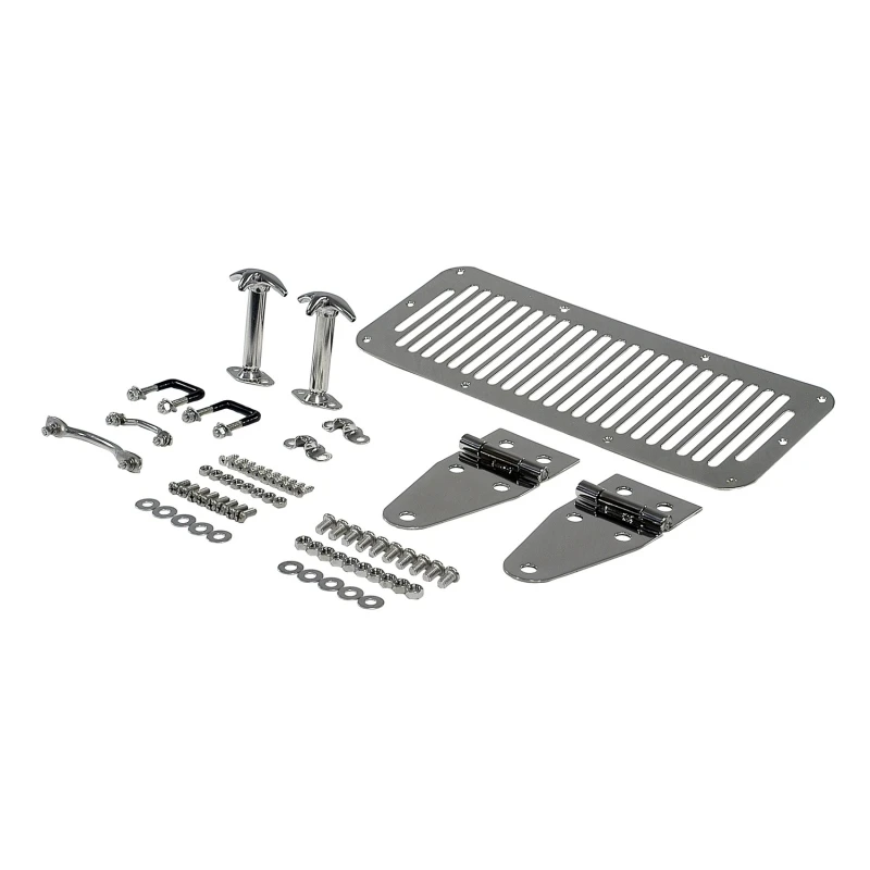 Rugged Ridge 76-86 Jeep CJ / 87-95 Jeep Wrangler Edelstahl-Haube-Kit