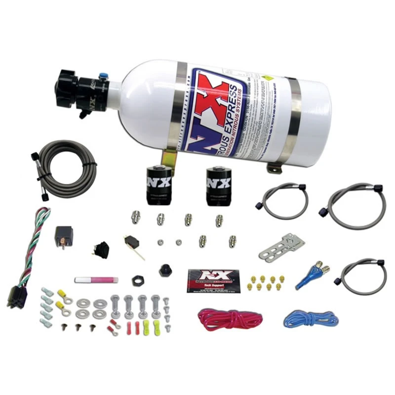 Nitrous Express GM EFI Renn-Einzel-Düse-Nitrous-Kit (100-250PS) mit 10lb-Flasche