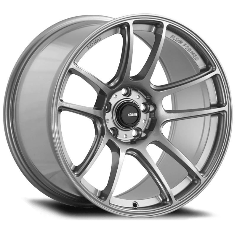 Konig Heliogram 18X9.5 5X114.3 ET35 Titanium Metallic Knurled Bead Flow Formed