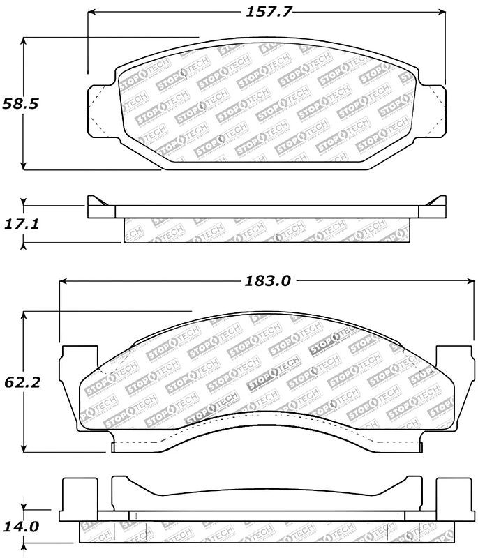 StopTech Performance 72-74 Ford Gran Torino / Ranchero / Thunderbird Front Brake Pads
