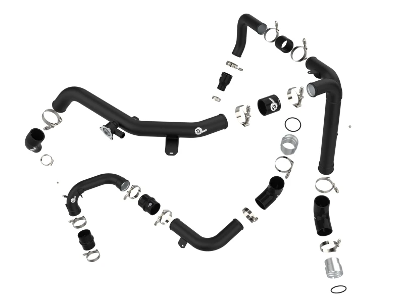 aFe 21-23 Ford Bronco V6-2.7Ltt BladeRunner Alum Hot & Cold Charge Pipe Kit - Black