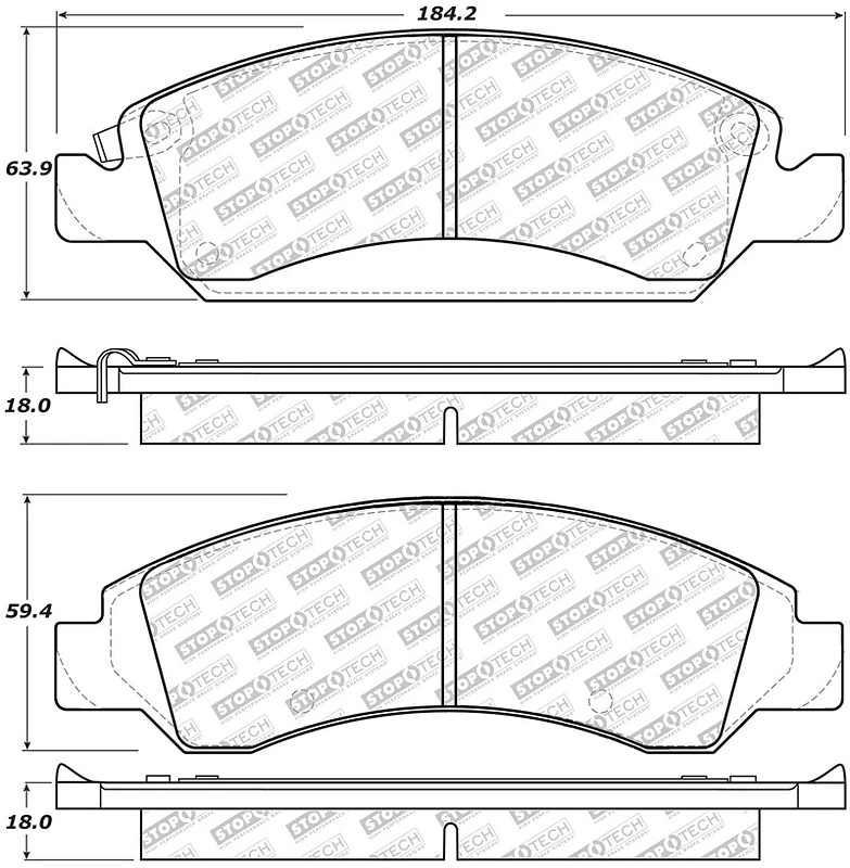 StopTech Street Select Brake Pads - Front/Rear