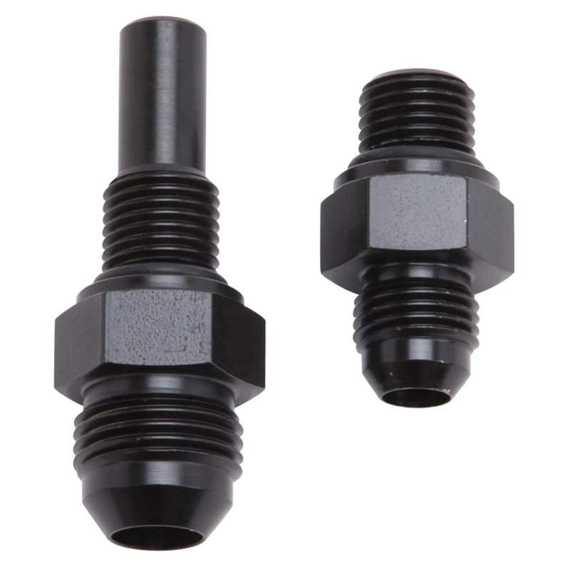 Russell Performance -8 AN auf 4L80 Getriebe Ports Adapter Fittings (Menge 2) - Schwarz Zink