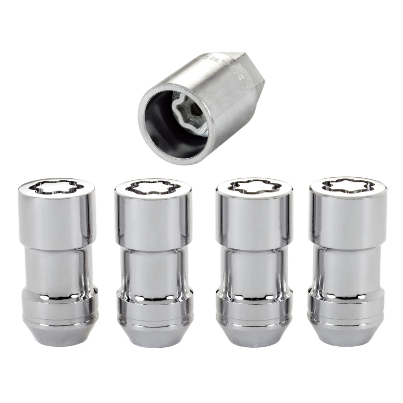 McGard Radverschluss-Nuss-Set - 4 Stück (Kegelsitz) M12X1,75 / 13/16 Hex / 1,815 Zoll Länge - Chrom