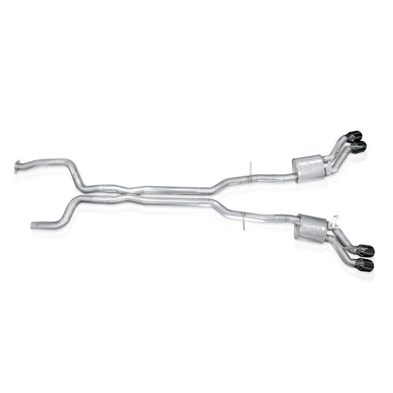 Stainless Works 22-25 Cadillac CT5-V Blackwing Catback Exhaust - Black Chrome Tips