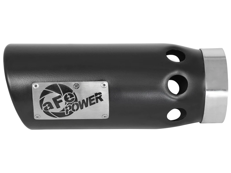 aFe Power Intercooler-Spitze aus Edelstahl - Schwarz 4 Zoll Einlass x 5 Zoll Auslass x 12 Zoll Länge Klemmvorrichtung