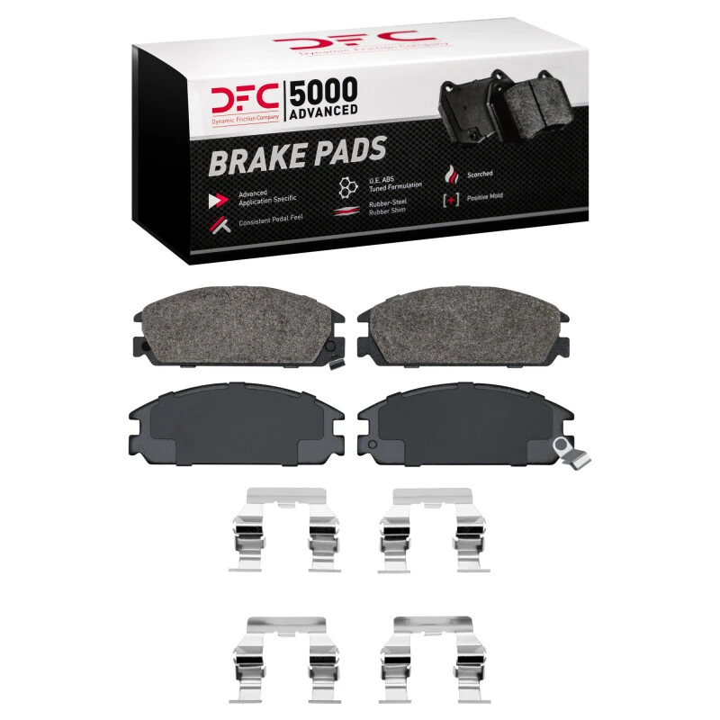 DFC 85-89 Acura Integra Front 5000 Advanced Semi Metallic Brake Pads and Hardware Kit