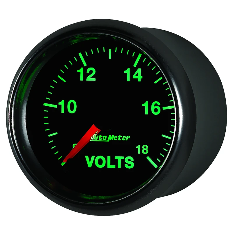 Autometer GS Series 2-1/16in Voltmeter 18V Electrical Gauge Full Sweep
