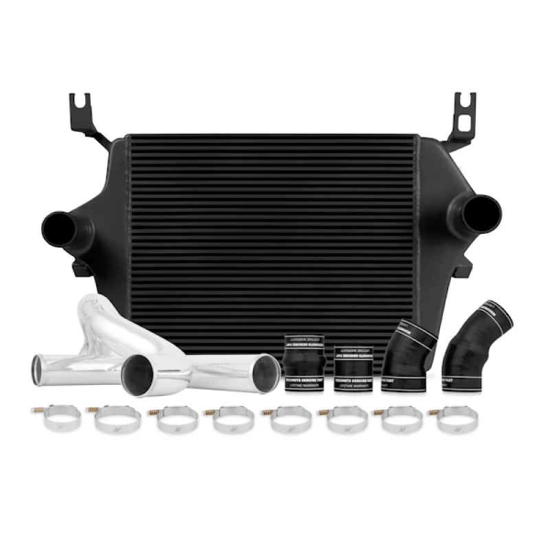 Mishimoto 03-07 Ford 6.0L Powerstroke Intercooler-Kit mit Rohren (Schwarz)