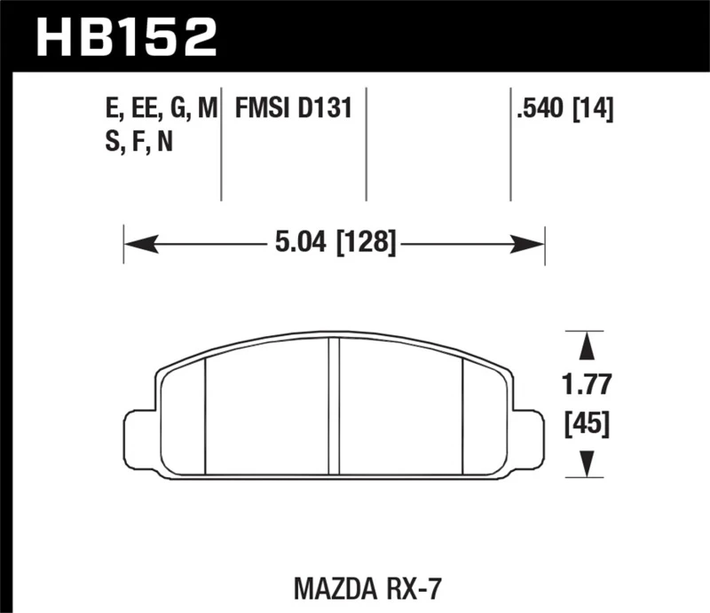 Hawk Mazda RX-7 HPS Street Vordere Bremse Pads