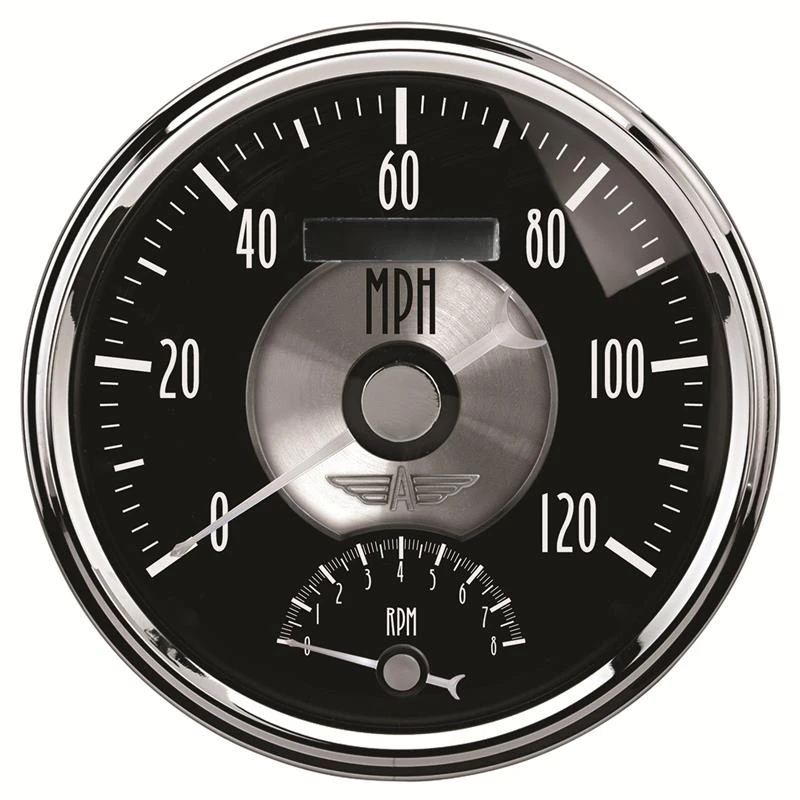 Autometer Prestige-Serie Black Diamond 5-Zoll-Tachometer/Geschwindigkeitsmesser-Kombi (120 mph 8k RPM)