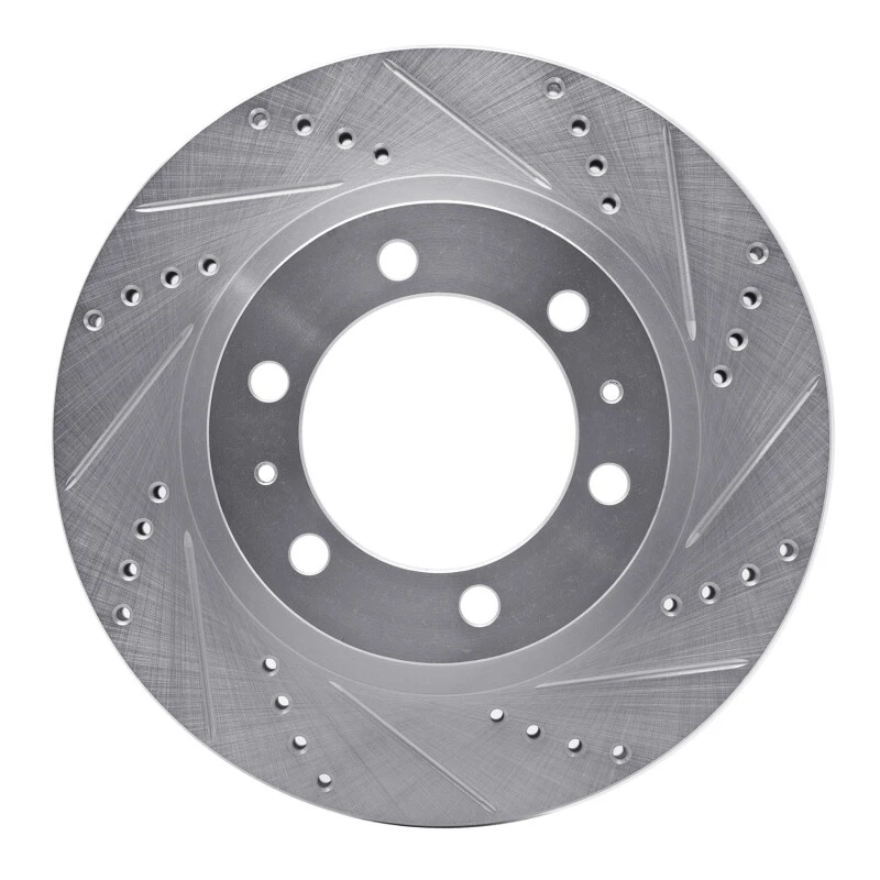 DFC 03-23 Toyota FJ Cruiser Front Right Drilled & Slotted Silver Brake Rotor