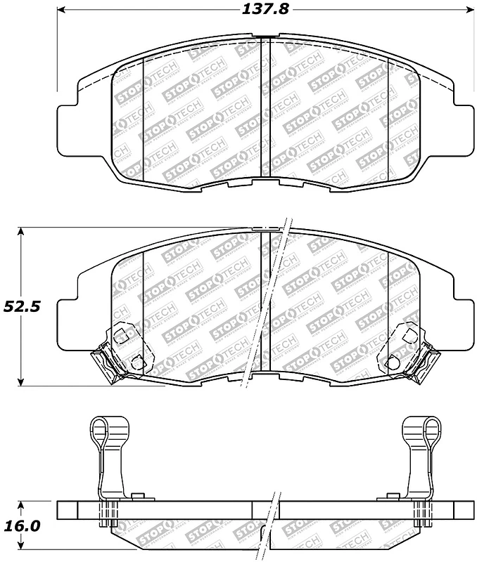 StopTech Street Select Brake Pads - Front/Rear