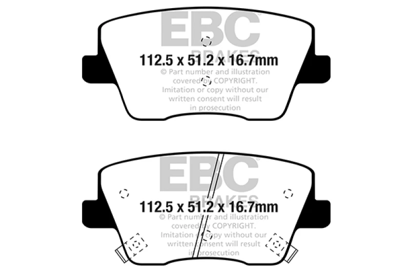 EBC 2019+ Hyundai Veloster (2nd Gen) 2.0L Turbo N Redstuff Rear Brake Pads