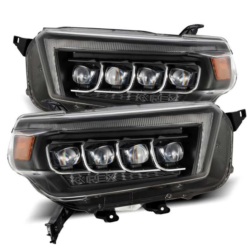 AlphaRex 10-13 Toyota 4Runner NOVA LED-Projektorscheinwerfer Plank Style Schwarz mit Seq-Signal/DRL