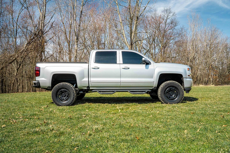 Corsa 14-16 Chevrolet Silverado 3.0in Catback Front Axle Exit Exhaust w/ Twin 4.0in Black Tips