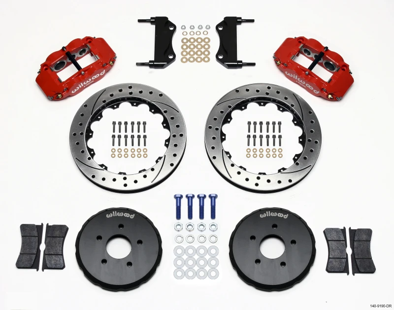 Wilwood Narrow Superlite 6R Vorderer Hut Kit 13,06 Zoll Bohrung Rot Nissan 350Z/G35