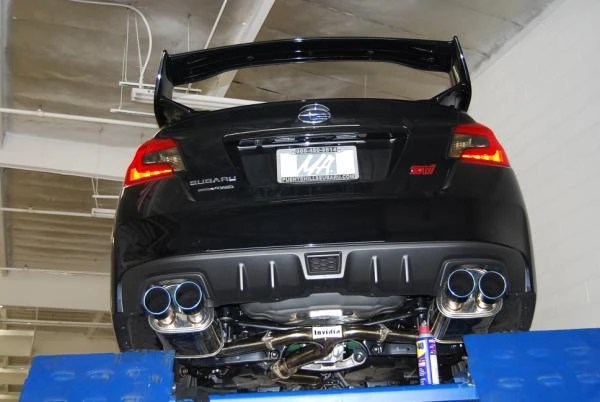 Invidia Q300 Cat-Back Exhaust with Titanium Burnt Quad Tips for 2015+ Subaru WRX/STI 4Dr