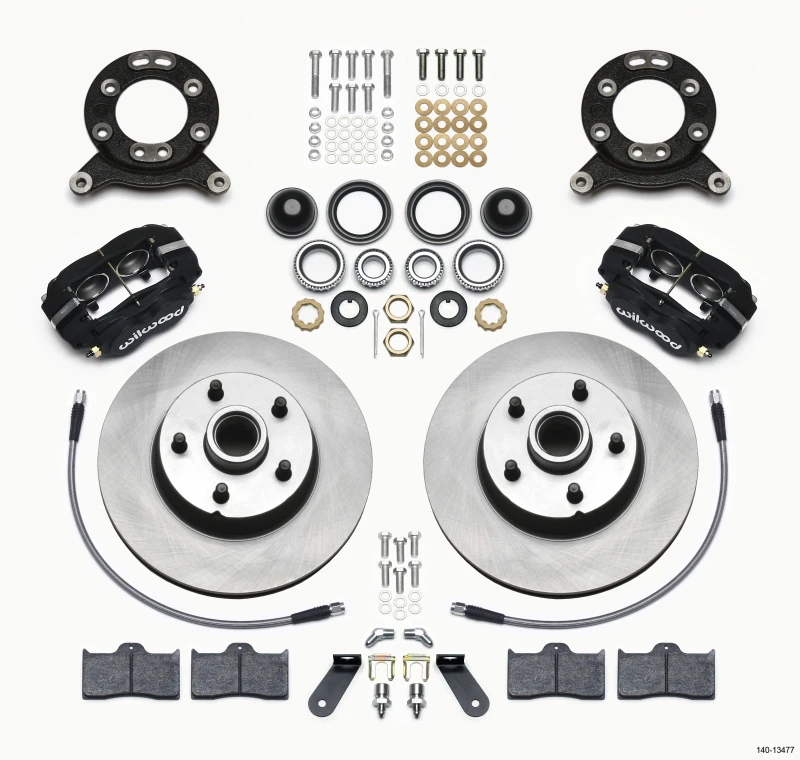 Wilwood Forged Dynalite-M Vorderkit 11,30 Zoll 1-teiliger Rotor&Hub 1970-1973 Mustang Disc & Drum Spindel
