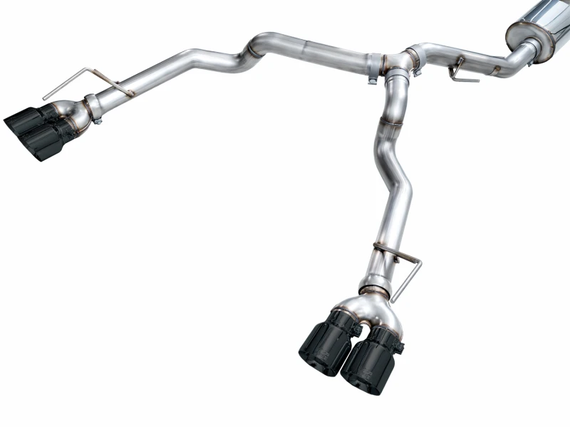 AWE Tuning 2021+ GMC Tahoe/Yukon 5.3L 0FG Split Rear Exit Catback Exhaust - Quad Diamond Blk Tips