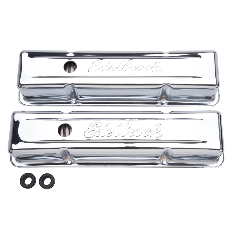 Edelbrock Ventildeckel Signature Series Chevrolet 1959-1986 262-400 CI V8 Hoch Chrom