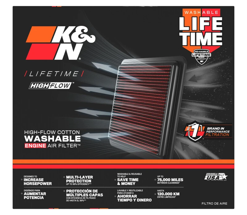 K&N 2018 Kia Stinger L4-2.0L F/I Ersatzluftfilter