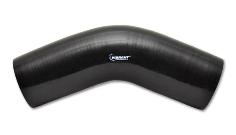 Vibrant 4-lagiger verstärkter Silikon-Ellbogen-Verbinder - 2 Zoll I.D. - 45 Grad Ellbogen (SCHWARZ)