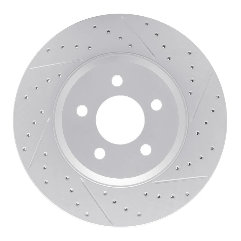 DFC 05-14 Ford Mustang Front Right Drilled & Slotted Geoperformance Rotor