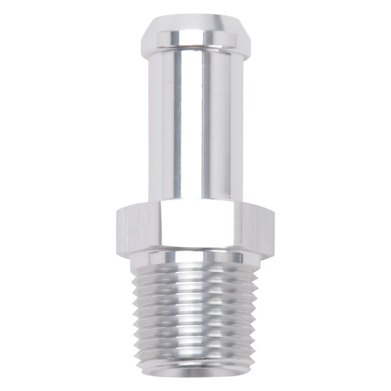 Edelbrock Schlauch-Endstück, gerade 3/8 Zoll NPT auf 1/2 Zoll Barb, klar eloxiert