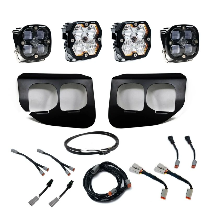 Baja Designs 20-22 Ford SD Squadron Pro/SAE 2.0 Dual Fog Pocket Kit Upfitter (SAE Fog) - Clear