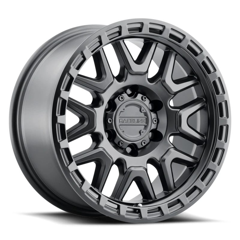 Raceline 953B Krank 18x9in / 8x170 BP / -12mm Offset / 125.2mm Bore - Satin Black Wheel