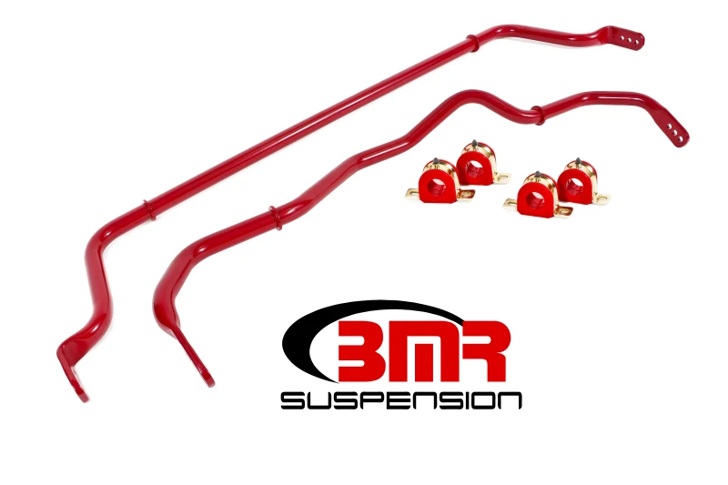 BMR 16-17 6th Gen Camaro Front & Rear Sway Bar Kit w/ Bushings - Red
