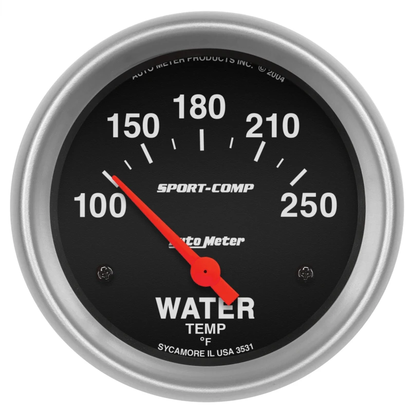 Autometer Sport-Comp 66.7mm 100-250 Deg F Short Sweep Electronic Water Temperature Gauge