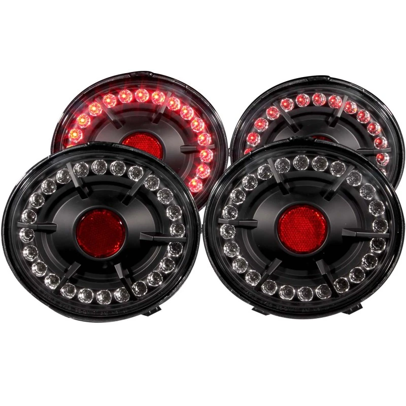 ANZO 2005-2010 Chevrolet Corvette LED-Rückleuchten Schwarz 4-teilig