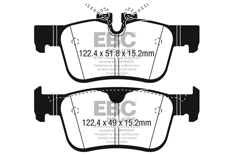 EBC 2017+ Volvo S90 2.0L Turbo Redstuff Rear Brake Pads