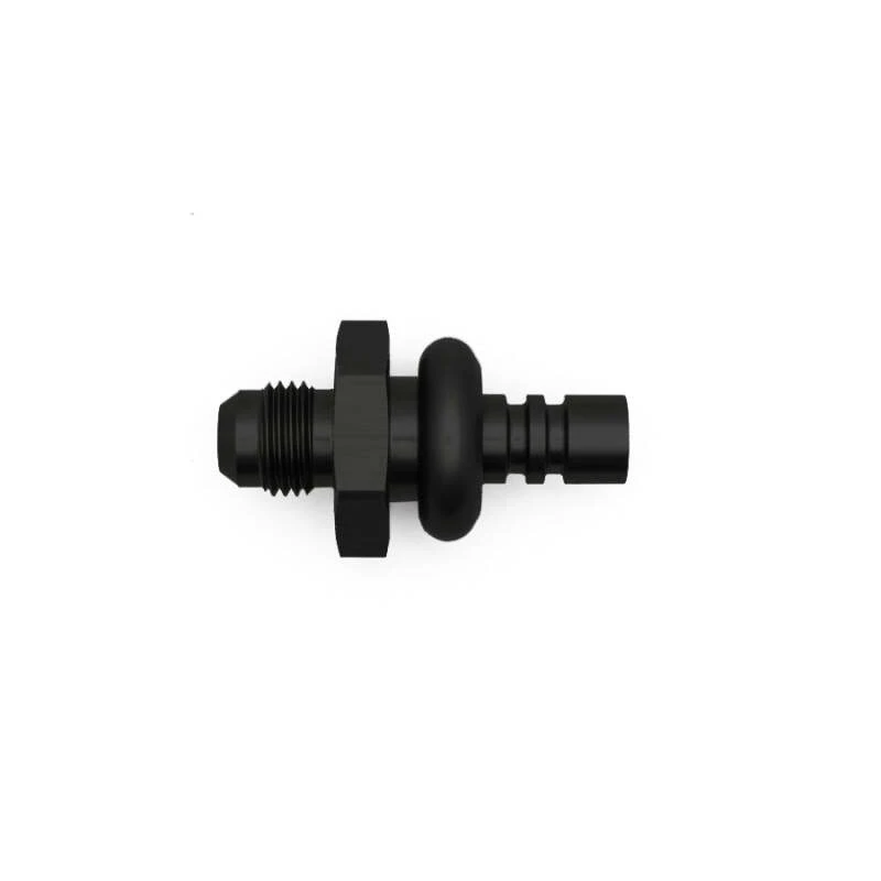 DeatschWerks 6AN-Männliche Flare auf 3/8-Zoll Ford-Männliche EFI Quick Connect Adapter - Anodisiert Matt Schwarz