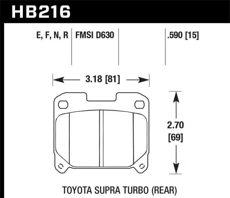Hawk 93-98 Toyota Supra TT HPS 5.0 Straßen-Bremsbeläge hinten