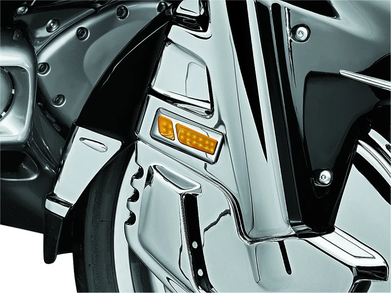 Kuryakyn LED Front Reflector Conversion Light Amber Chrome für 2001–2017 Honda Goldwing GL1800