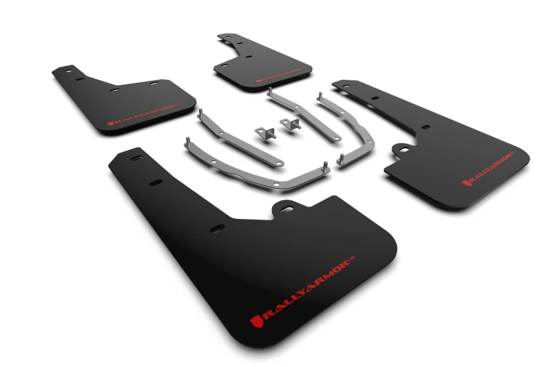 Rally Armor 22-24 Hyundai Tucson Schwarzes UR-Schlammschutz mit rotem Logo