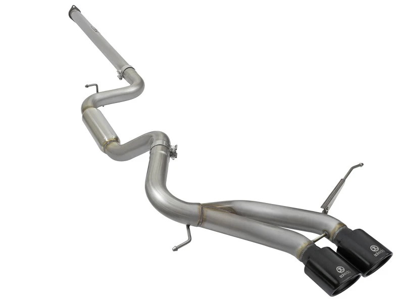 aFe Takeda 3 Zoll Edelstahl Cat-Back Auspuff 13-16 Ford Focus ST 2.0L Schwarze Endrohre