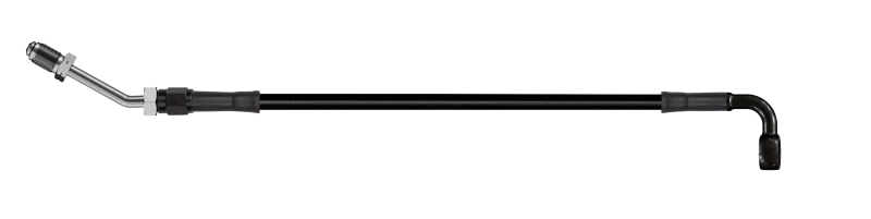 Goodridge 86in Universal Kupplungsleitung mit schwarzen Zink-Fittings und schwarzen Schlauch - 90Grad Banjo mit M10-Fitting