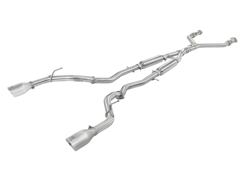aFe POWER Takeda 2,5 Zoll 304 SS CB Auspuff mit polierten Endrohren 17-19 Infiniti Q60 V6-3.0L (tt)