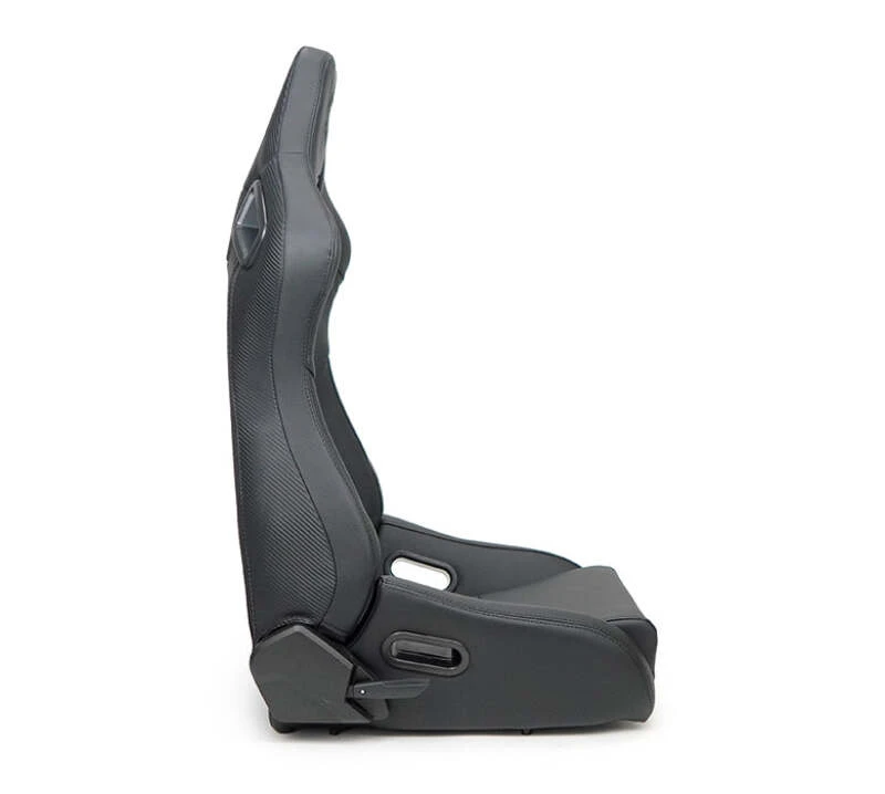 NRG Omega Reclinable Racing Seat (Paar) Schwarz mit Schwarzem Carbon-Vinyl-Rücken